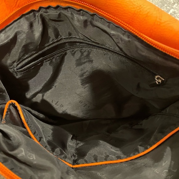 Victoria Leland Designs Orange Cut Out Crossbody Purse 👛 Summer Color Pop! - Picture 4 of 12